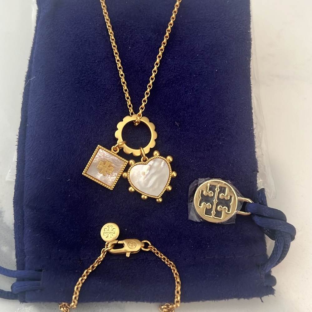 Tory Burch Heart & Square Necklace - Picture 2 of 16